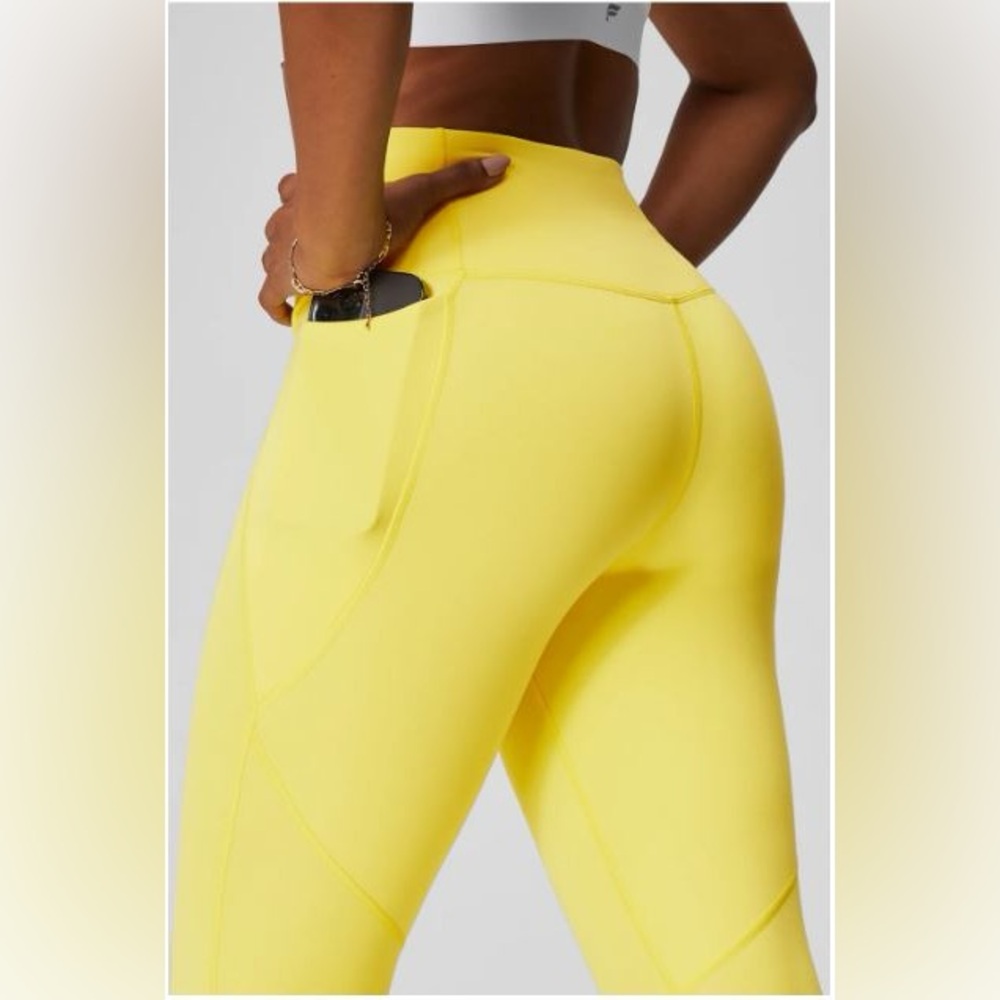NWT- Fabletics PureLuxe High-Waisted Crossover 7/8 Leggings -SUNNY DAY (24”) New - Picture 10 of 12